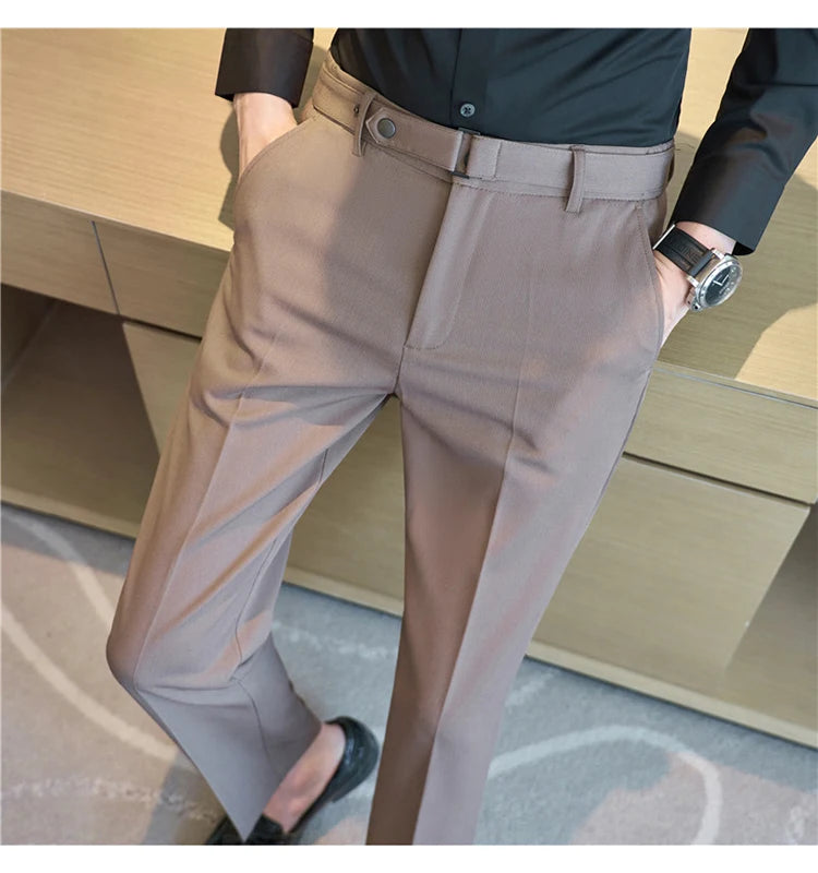 Pantalon tailleur ceinture à boucle pour Homme