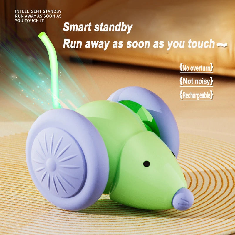 Jouet pour Chat en Forme de Souris Mobile & Lumineuse