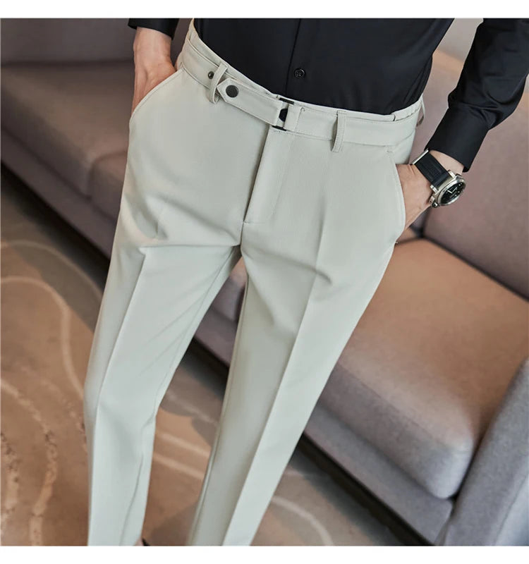 Pantalon tailleur ceinture à boucle pour Homme