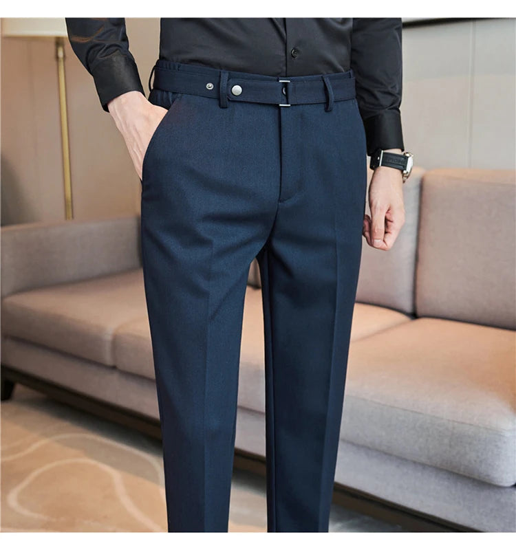 Pantalon tailleur ceinture à boucle pour Homme