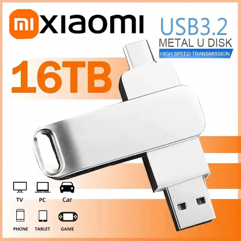 Clé USB 3.2 en Métal jusqu'à 16TB - Adaptateur Type-C OFFERT