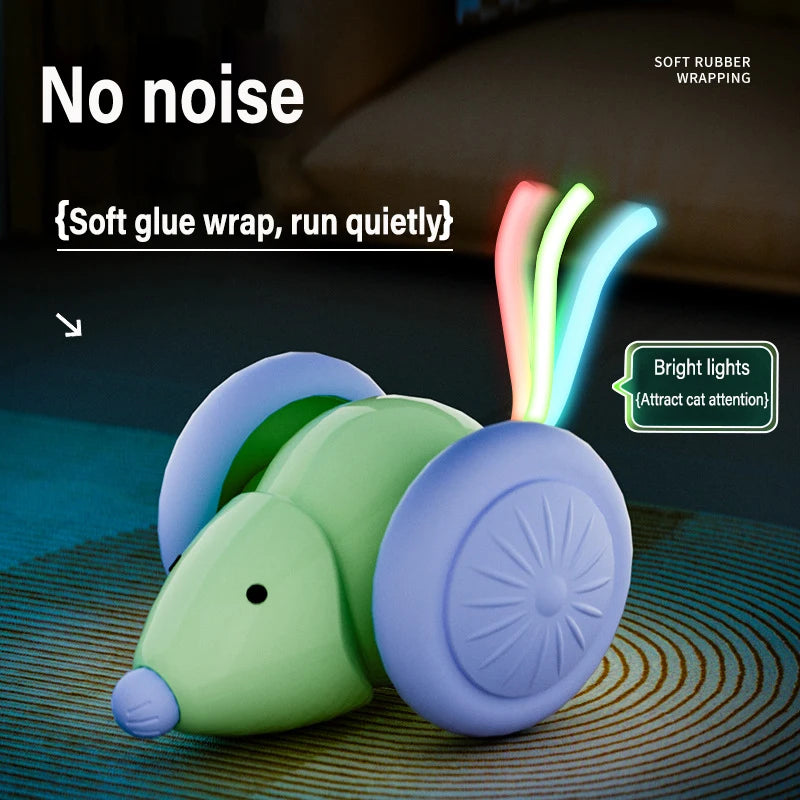 Jouet pour Chat en Forme de Souris Mobile & Lumineuse