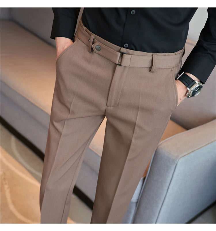 Pantalon tailleur ceinture à boucle pour Homme