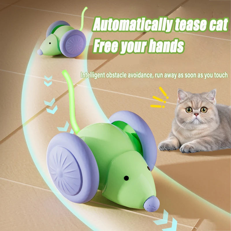 Jouet pour Chat en Forme de Souris Mobile & Lumineuse