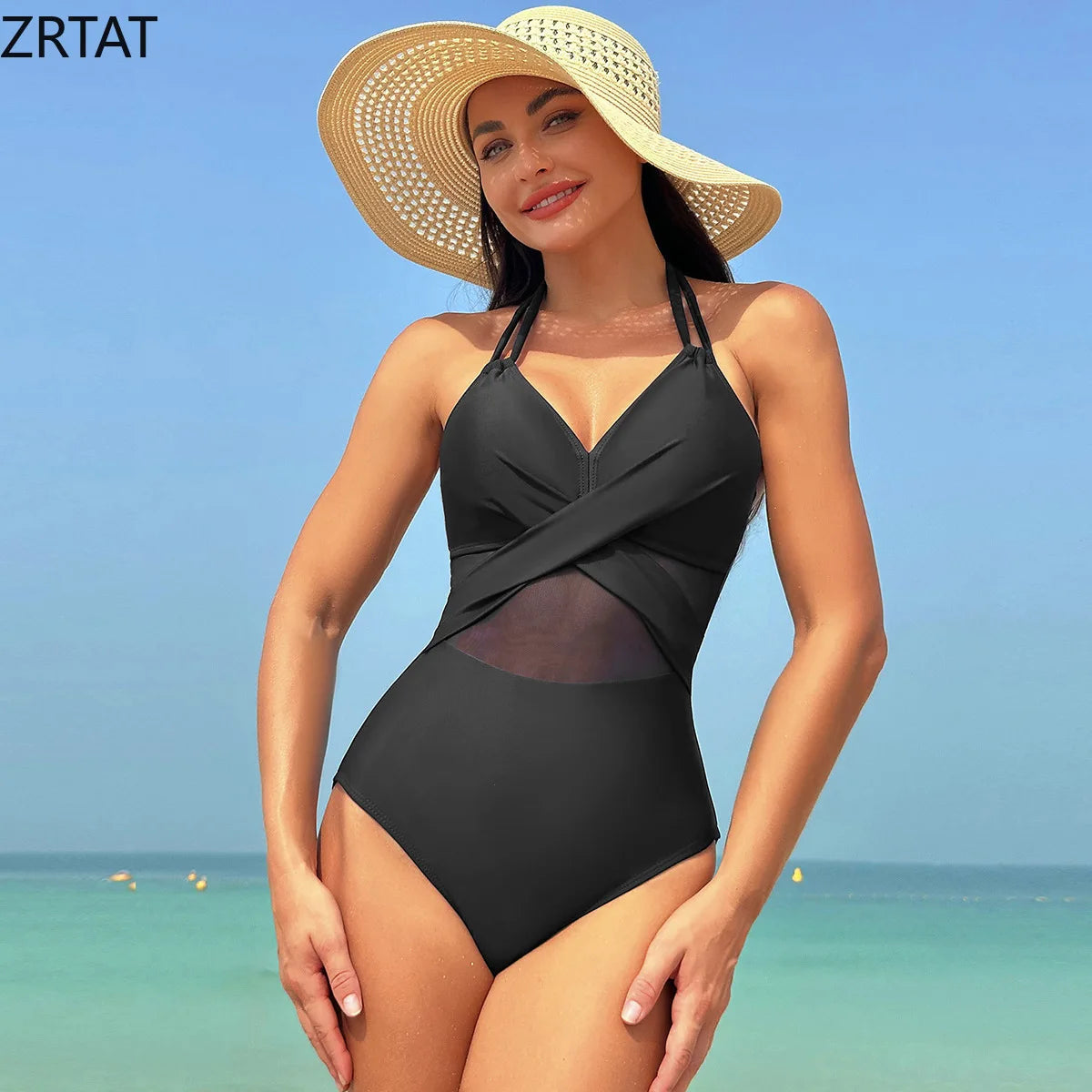Maillot de bain 1PC Croisé et Transparent