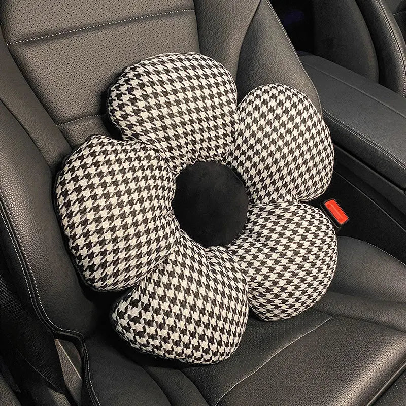 2x Oreillers de Voiture à Fleurs - Tête & Lombaires