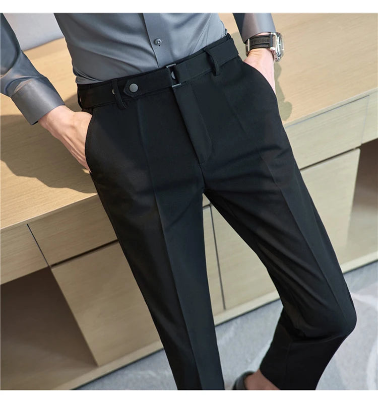 Pantalon tailleur ceinture à boucle pour Homme