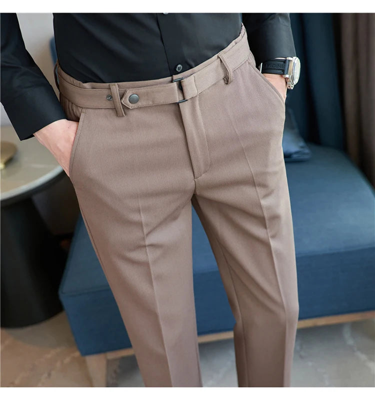 Pantalon tailleur ceinture à boucle pour Homme