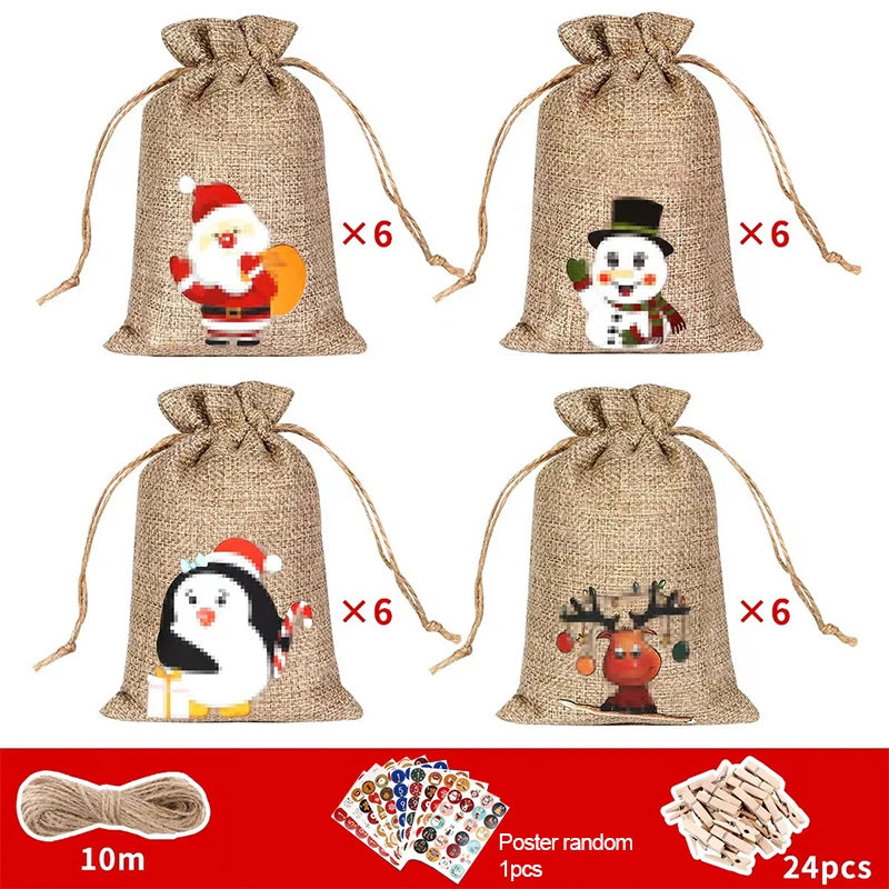 Kit DIY Calendrier de l'Avent - 24 Pochons à remplir soi-même