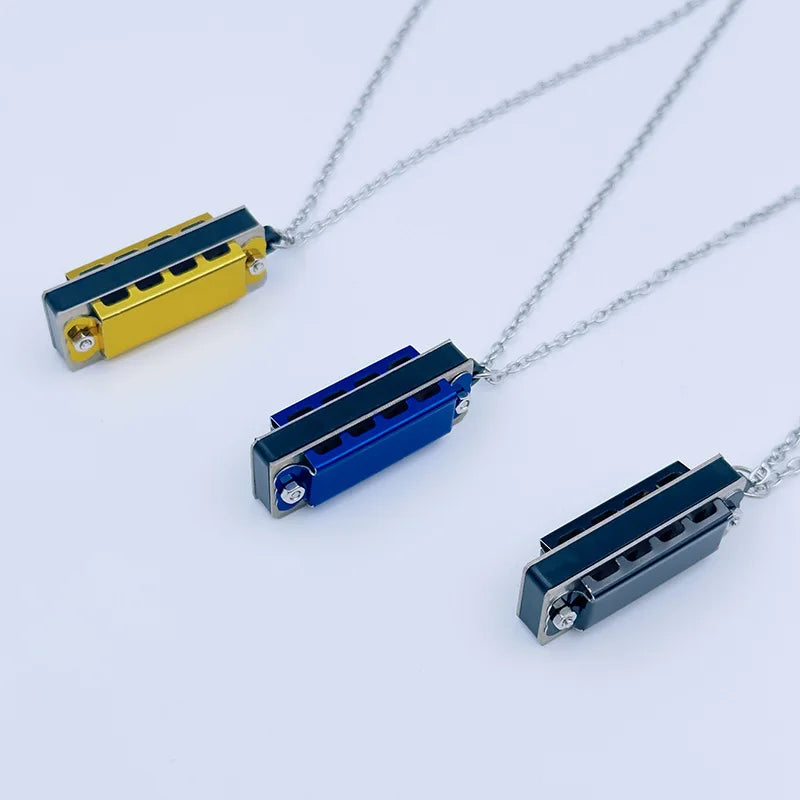 Collier Mini Harmonica à 4 trous et 8 tons - Idée Cadeau