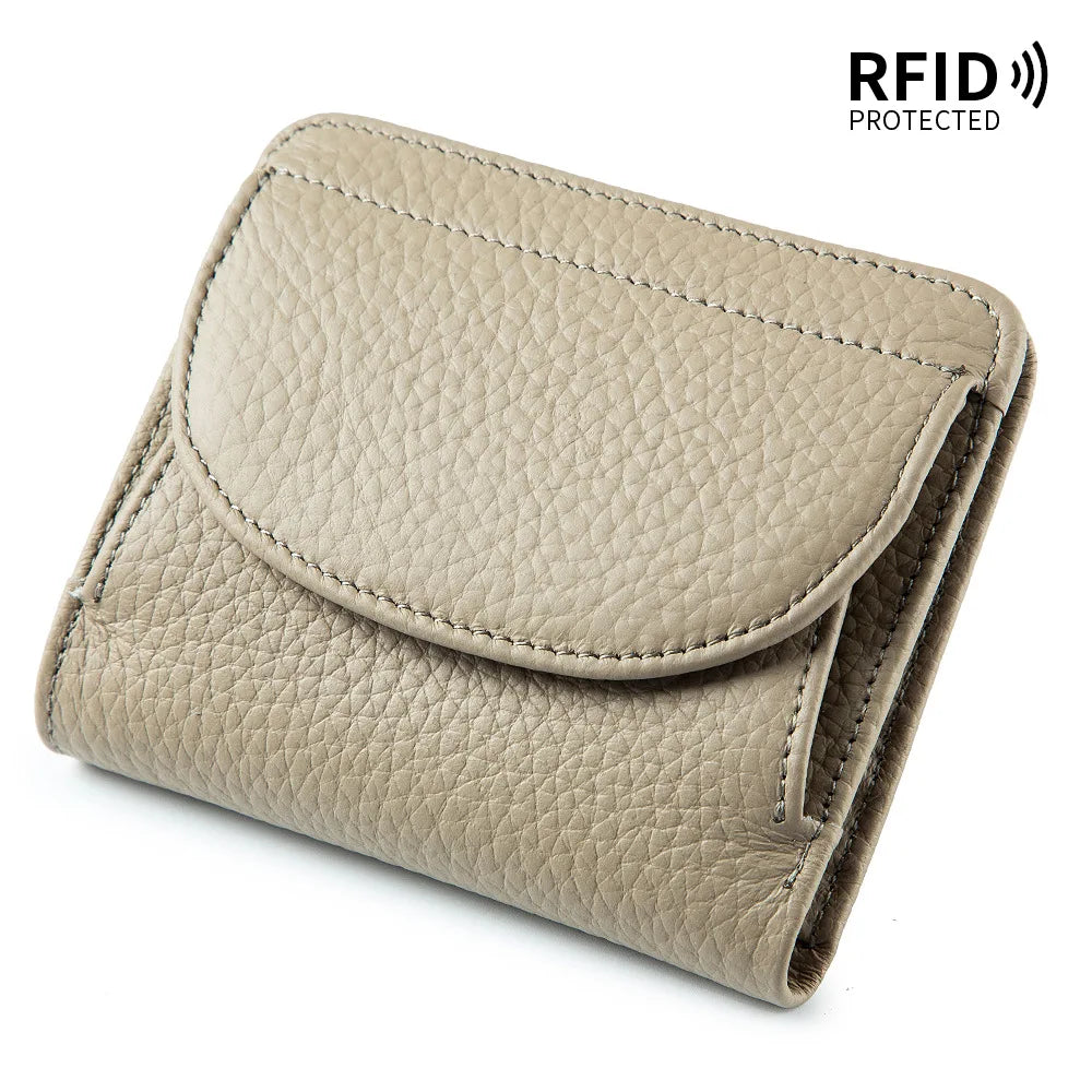 Portefeuille Mini RFID en Cuir Véritable pour Femmes — Ultra-fin, Pratique et Élégant