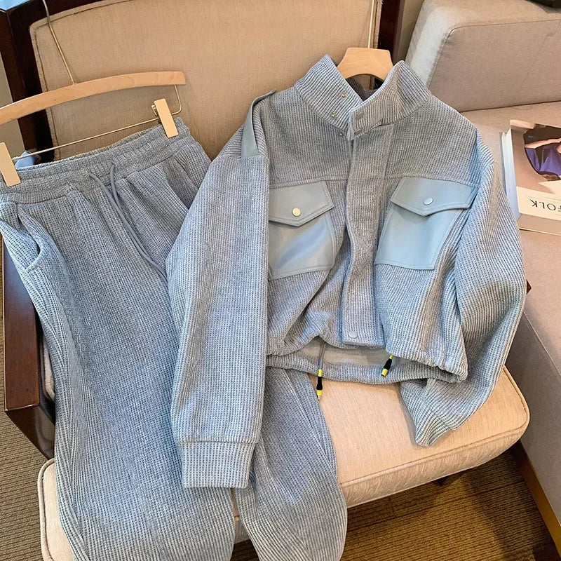 Ensemble Décontracté Veste & Jogging Bleu Ciel - Femme