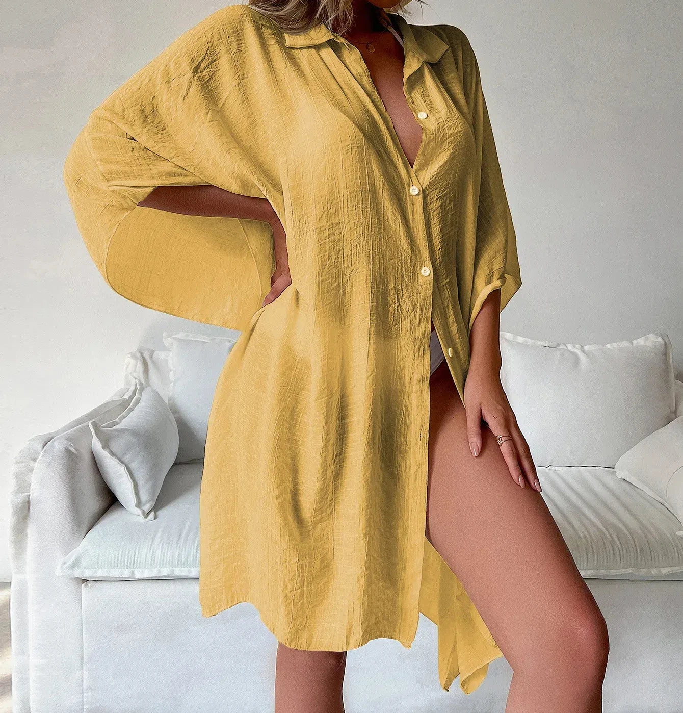 Robe Chemise de Plage Ample & Légère - Cover-Up Maillot de Bain