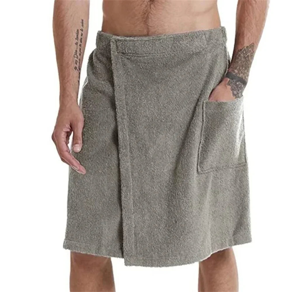 Serviette de taille à scratch en microfibre absorbante avec poche