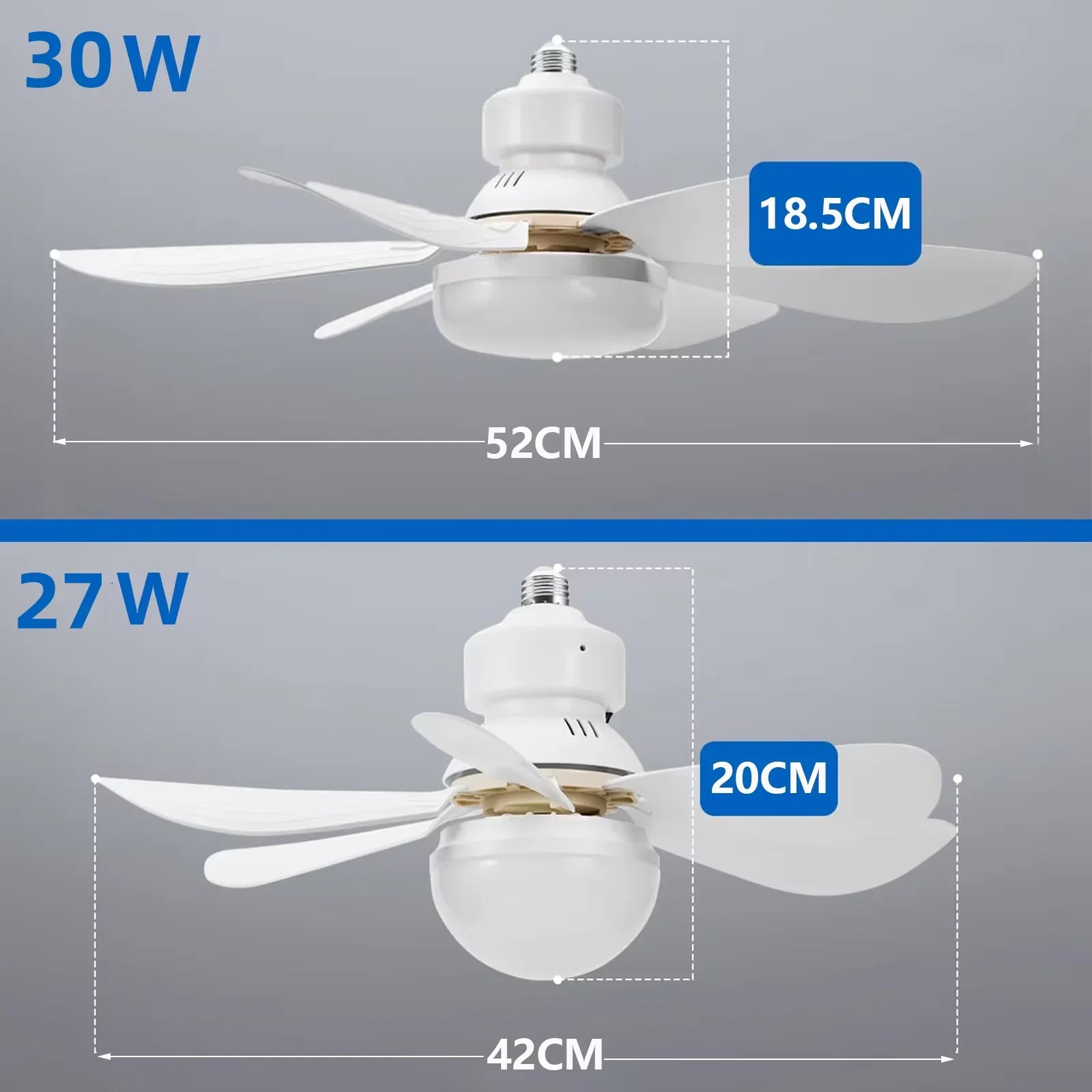 Ventilateur LED 27W/30W Éclairage & Fraîcheur