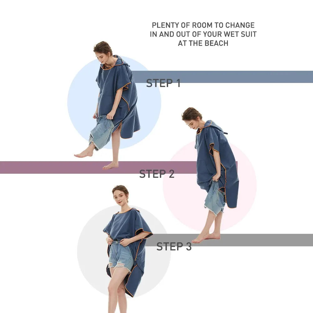 Poncho Serviette Microfibre à Séchage Rapide & Capuche