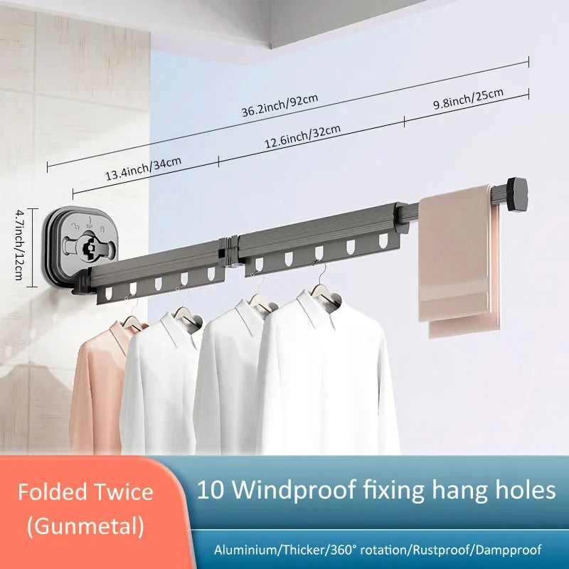 Étendoir à Vêtements Télescopique - Ultra Pratique