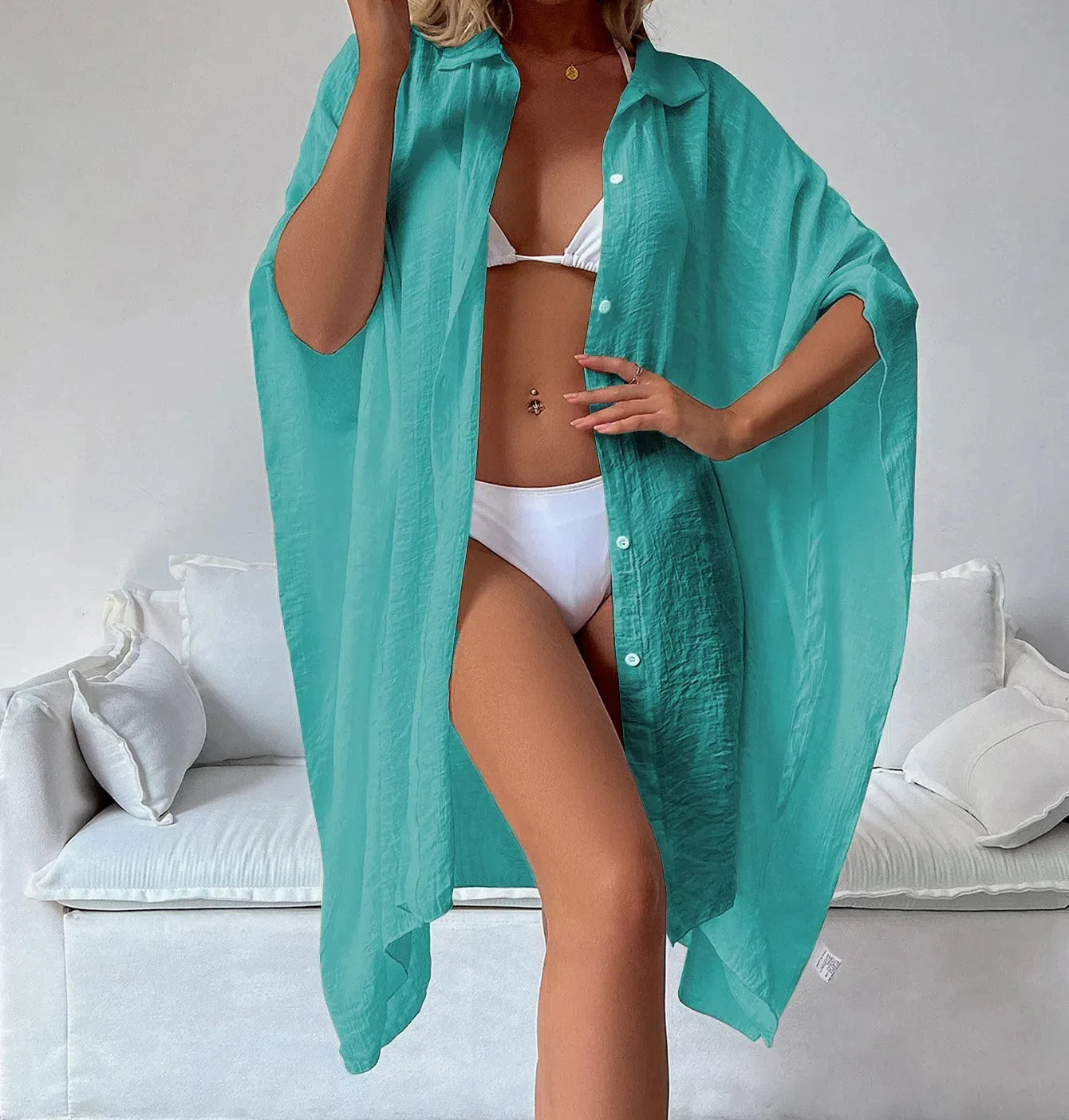 Robe Chemise de Plage Ample & Légère - Cover-Up Maillot de Bain