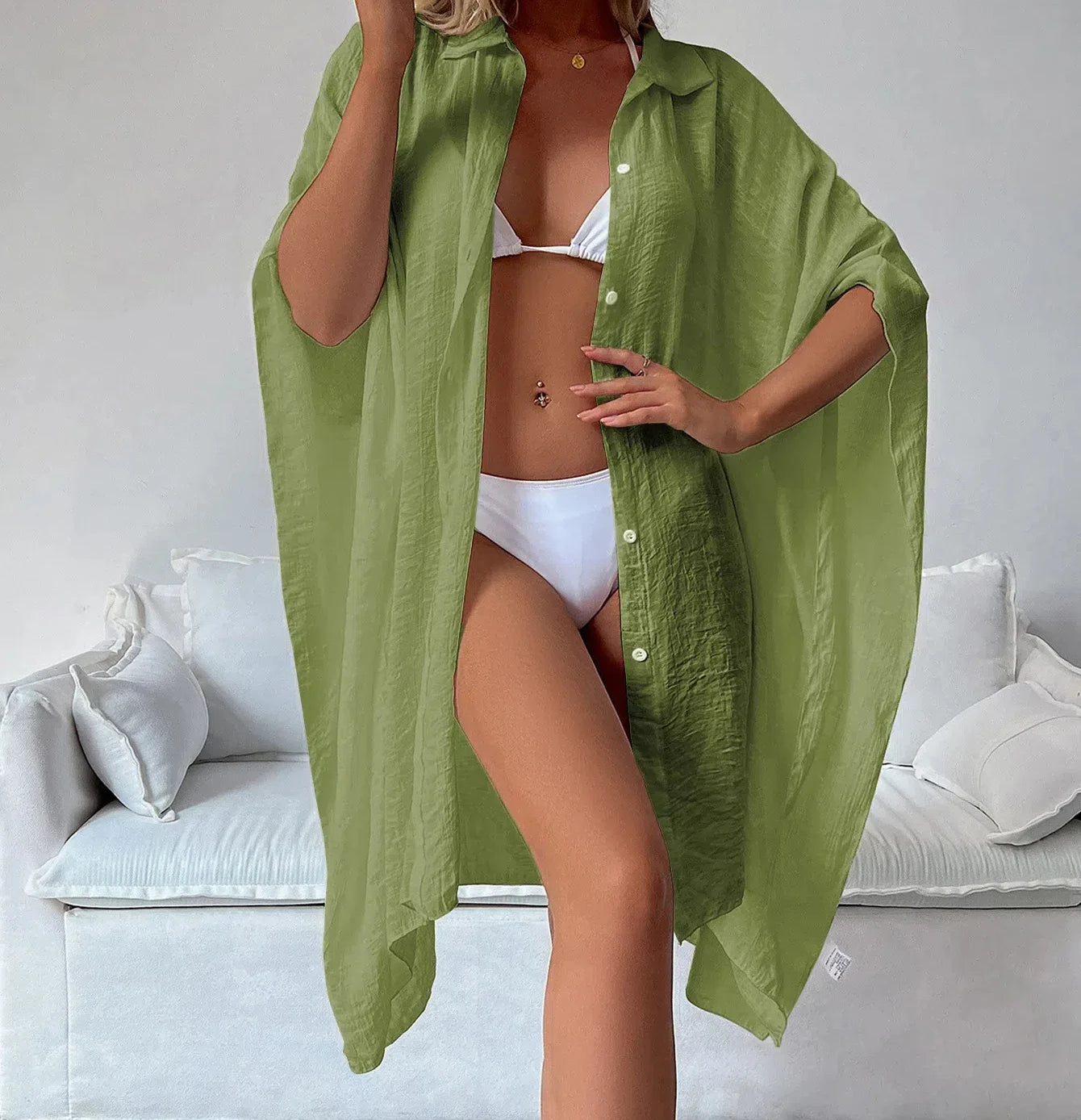 Robe Chemise de Plage Ample & Légère - Cover-Up Maillot de Bain