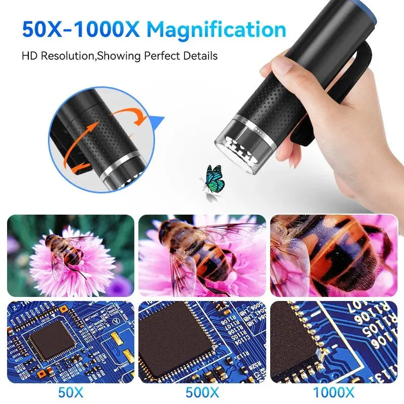 Microscope Numérique HD Sans Fil 50X-1000X WiFi