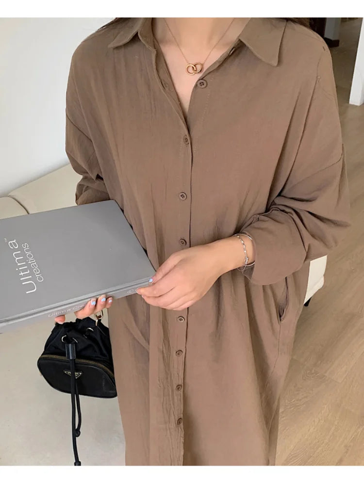 Chemise robe Vintage surdimensionnée en coton - Collection 2024