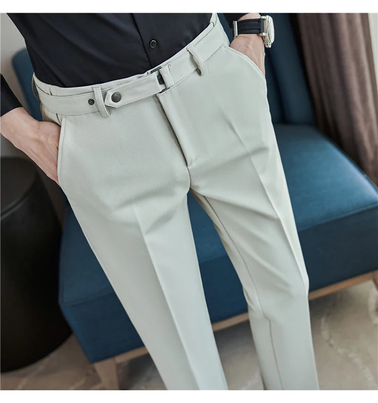 Pantalon tailleur ceinture à boucle pour Homme