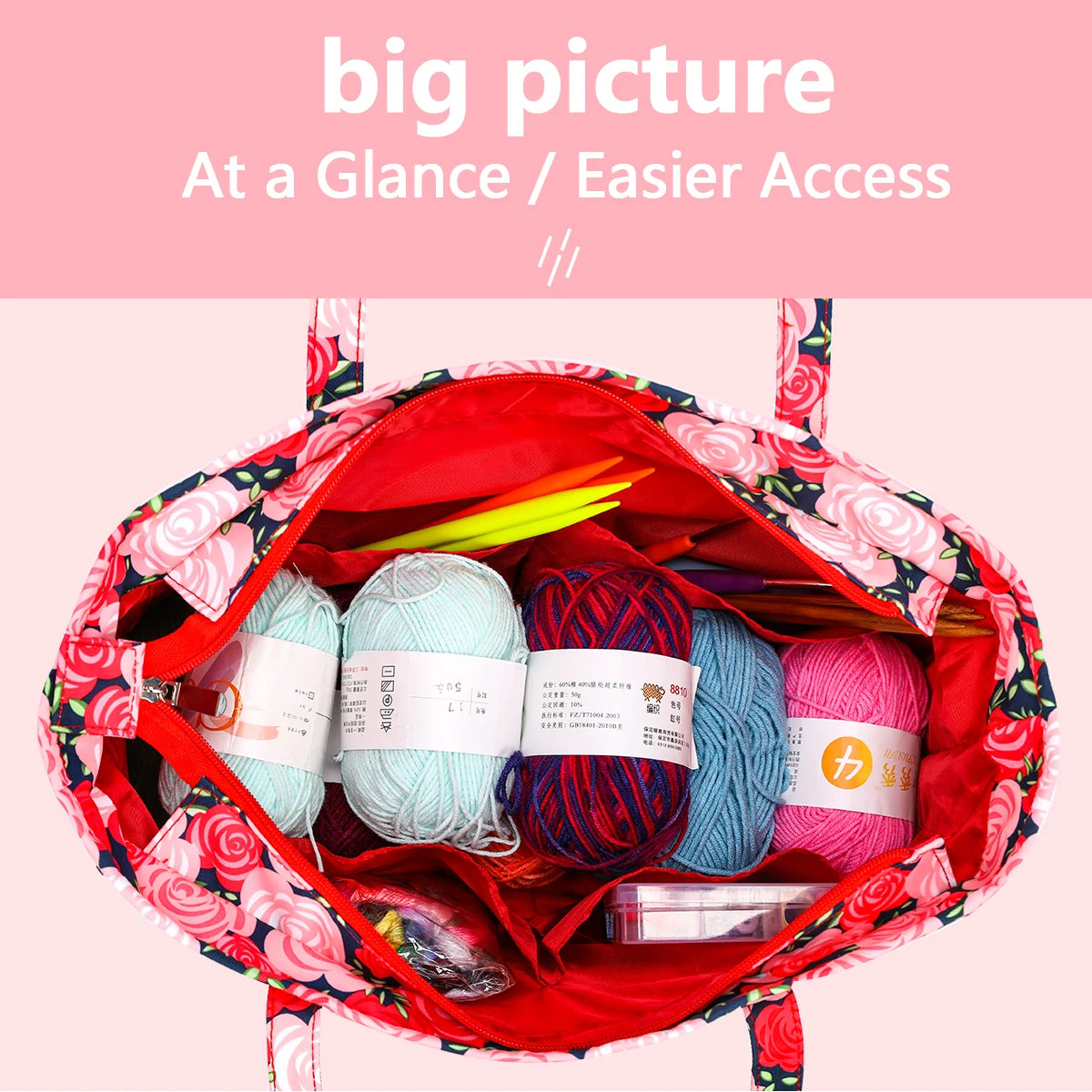 Sac de Voyage à Grande Capacité & Pratique pour Crochet