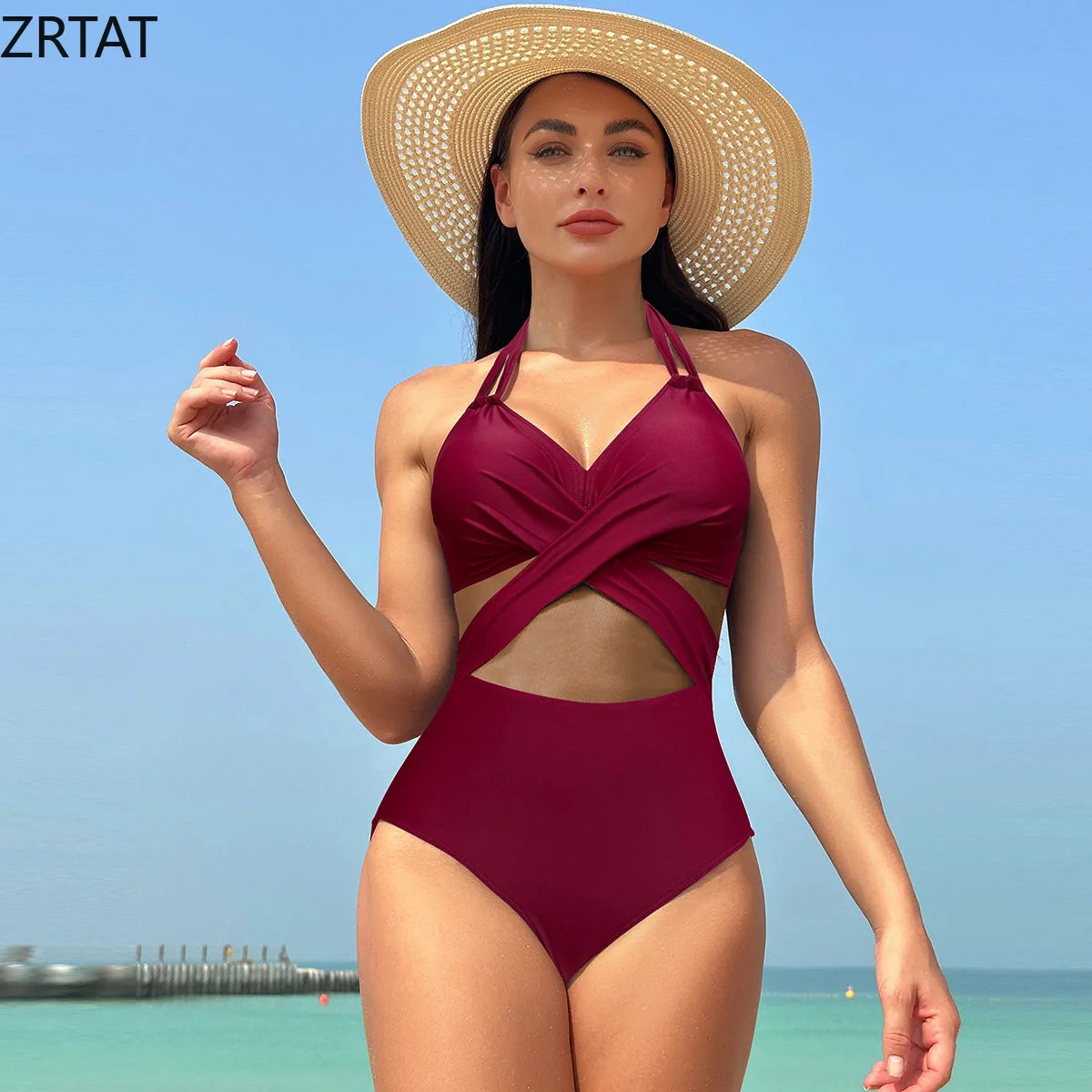 Maillot de bain 1PC Croisé et Transparent