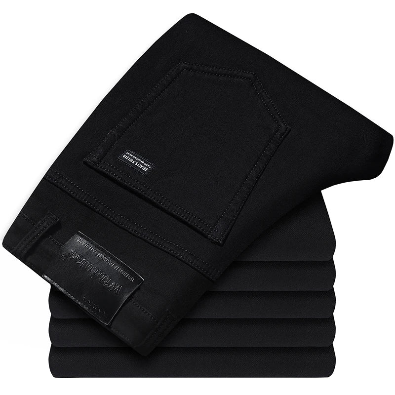 Jean en Denim Classique Coupe Droite pour Homme
