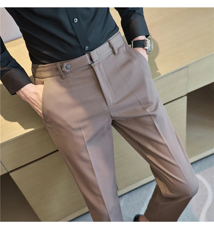 Pantalon tailleur ceinture à boucle pour Homme