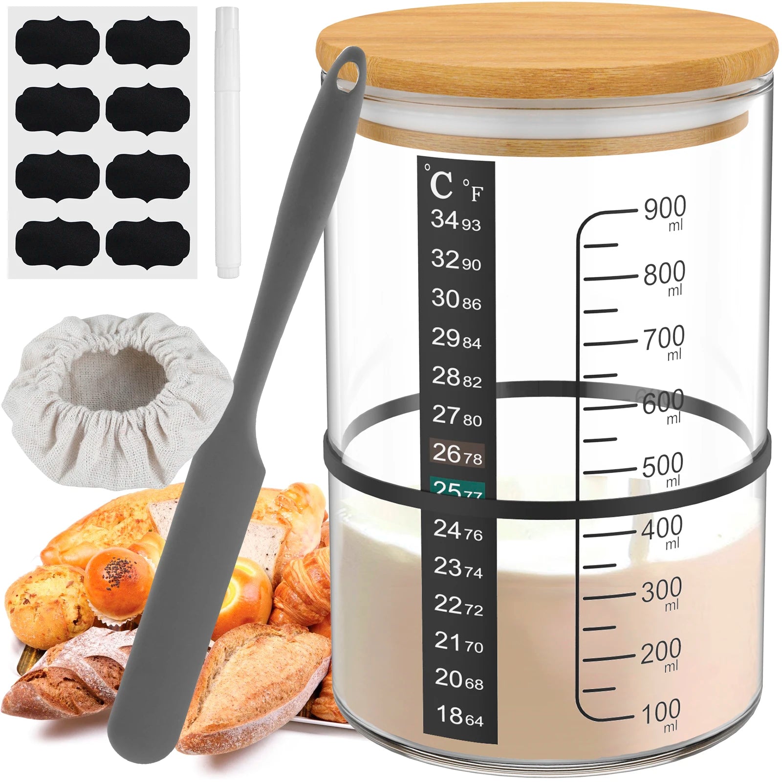 Kit Complet de Fermentation Levain 900ML - 8PCS