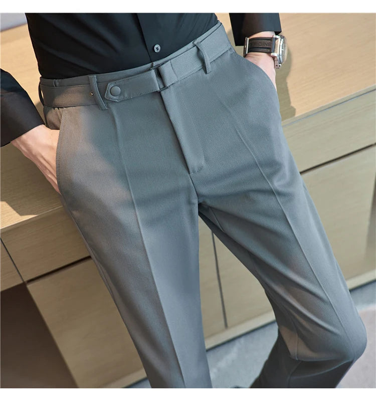Pantalon tailleur ceinture à boucle pour Homme