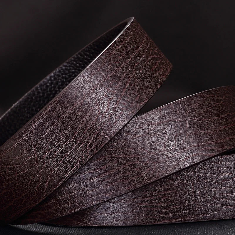 Ceinture design épuré en cuir véritable pour Homme