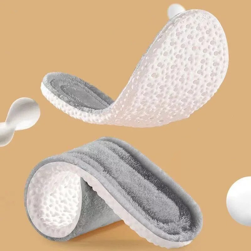 Lot de 2 Paires de semelles d'intérieur molletonnées chaudes - Mixte