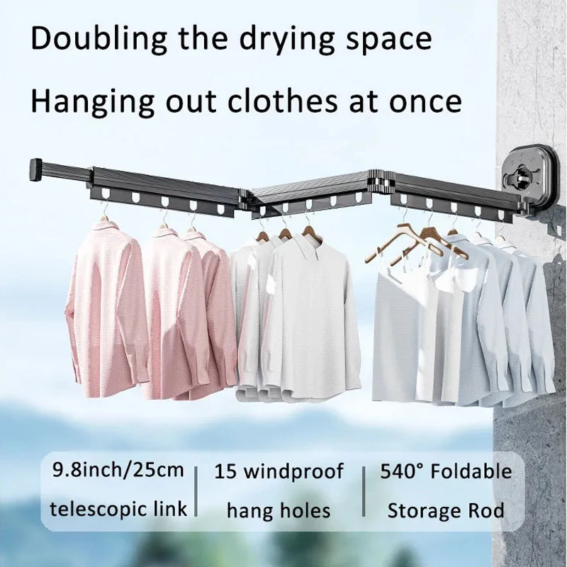 Étendoir à Vêtements Télescopique - Ultra Pratique