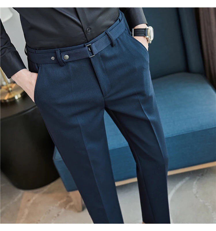 Pantalon tailleur ceinture à boucle pour Homme