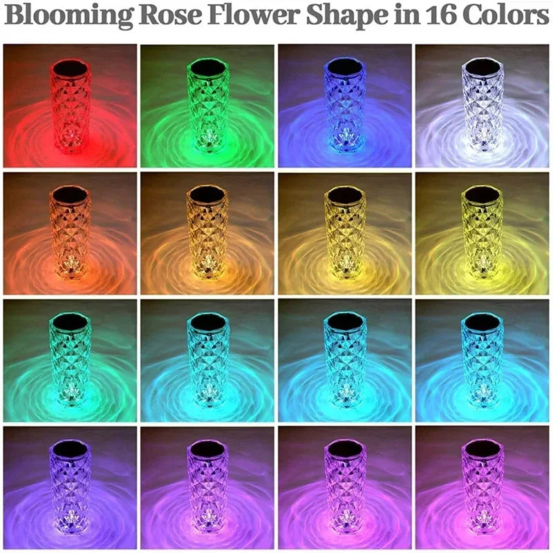 Lampe Cristal Tactile RGB 16 Couleurs
