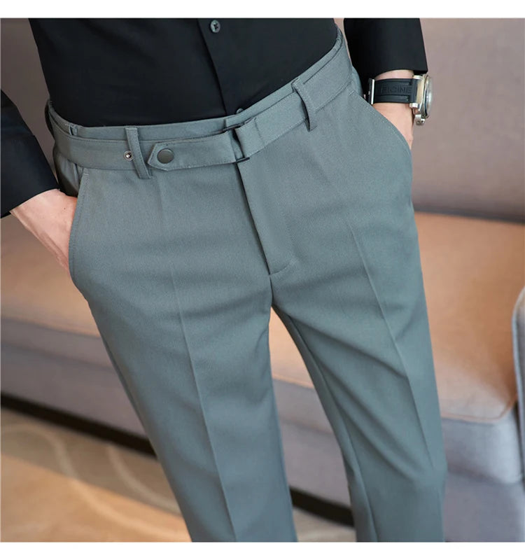 Pantalon tailleur ceinture à boucle pour Homme