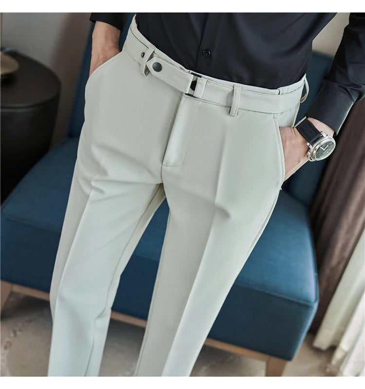 Pantalon tailleur ceinture à boucle pour Homme