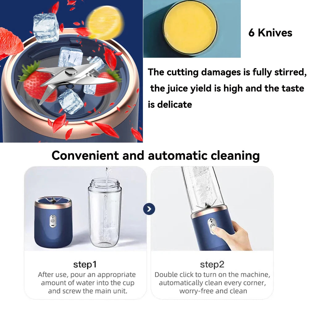 Blender Électrique Portable 2 en 1 - Pour Jus & Smoothies