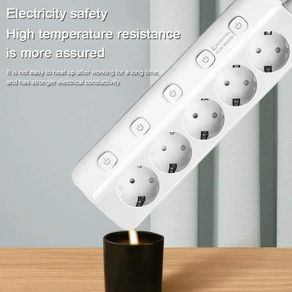 Multiprise 2500W Anti-Surchauffe à Interrupteurs - 3 ou 5 Prises