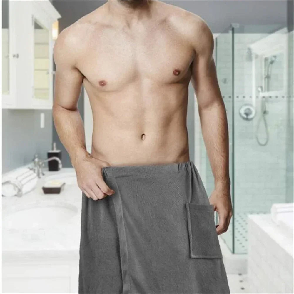 Serviette de taille à scratch en microfibre absorbante avec poche
