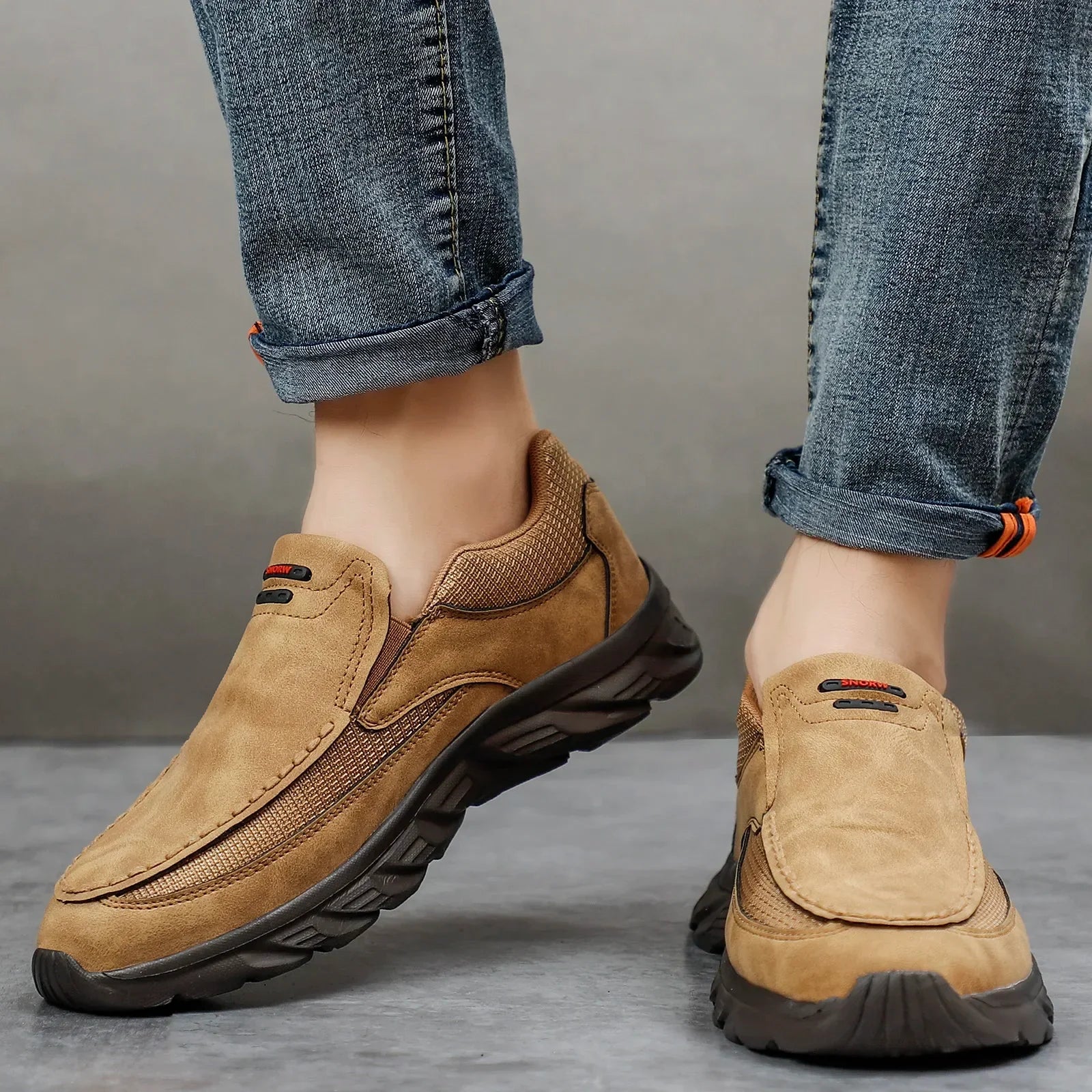 Chaussures Slip-on en Cuir PU et Maille - Homme