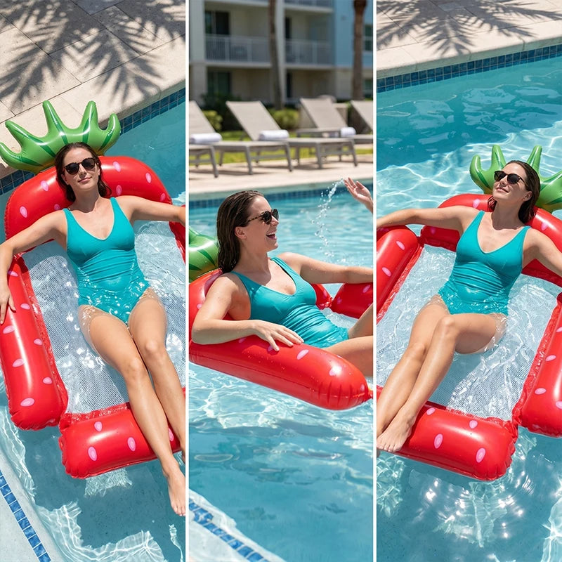 Chaise Longue Gonflable Flottante – Siège de Piscine Monoplace Confortable pour Plage et Détente