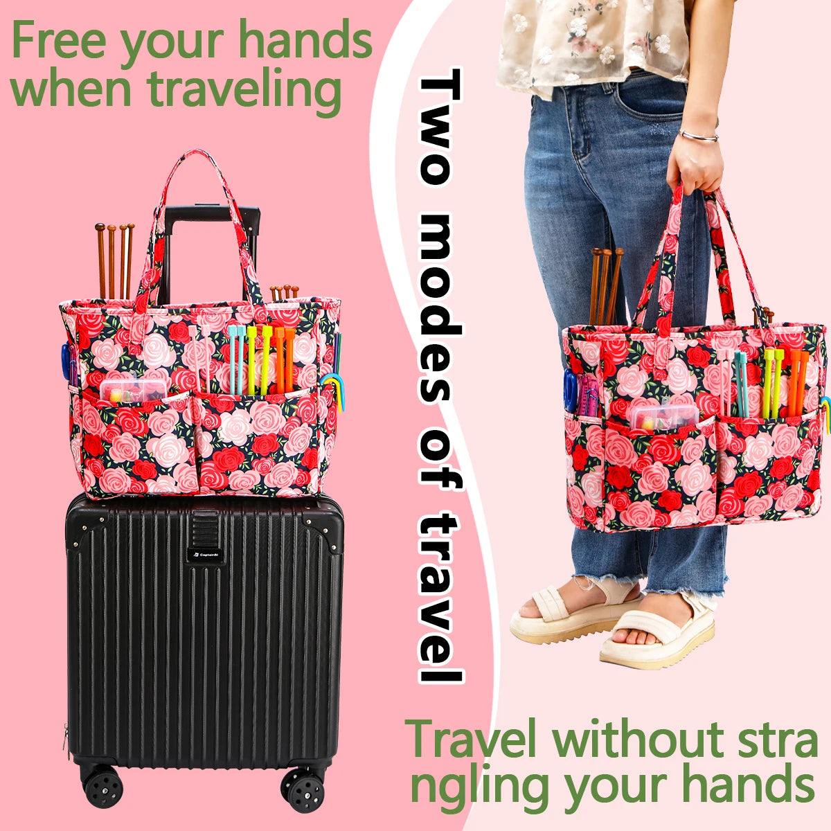Sac de Voyage à Grande Capacité & Pratique pour Crochet