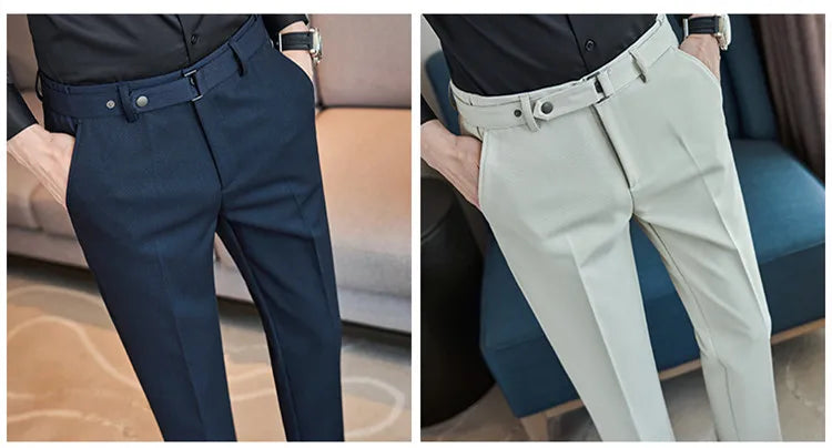 Pantalon tailleur ceinture à boucle pour Homme