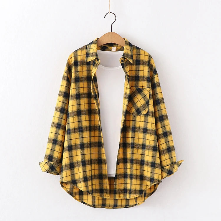 Chemise à Carreaux en Flanelle pour Femme - 10 Couleurs
