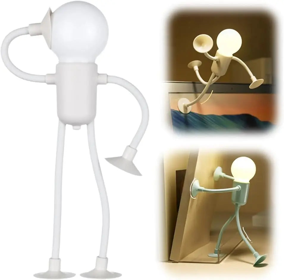 Lampe Veilleuse Flexible Ventouse en Forme de Bonhomme