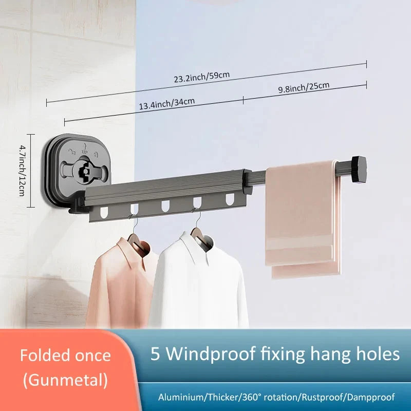 Étendoir à Vêtements Télescopique - Ultra Pratique
