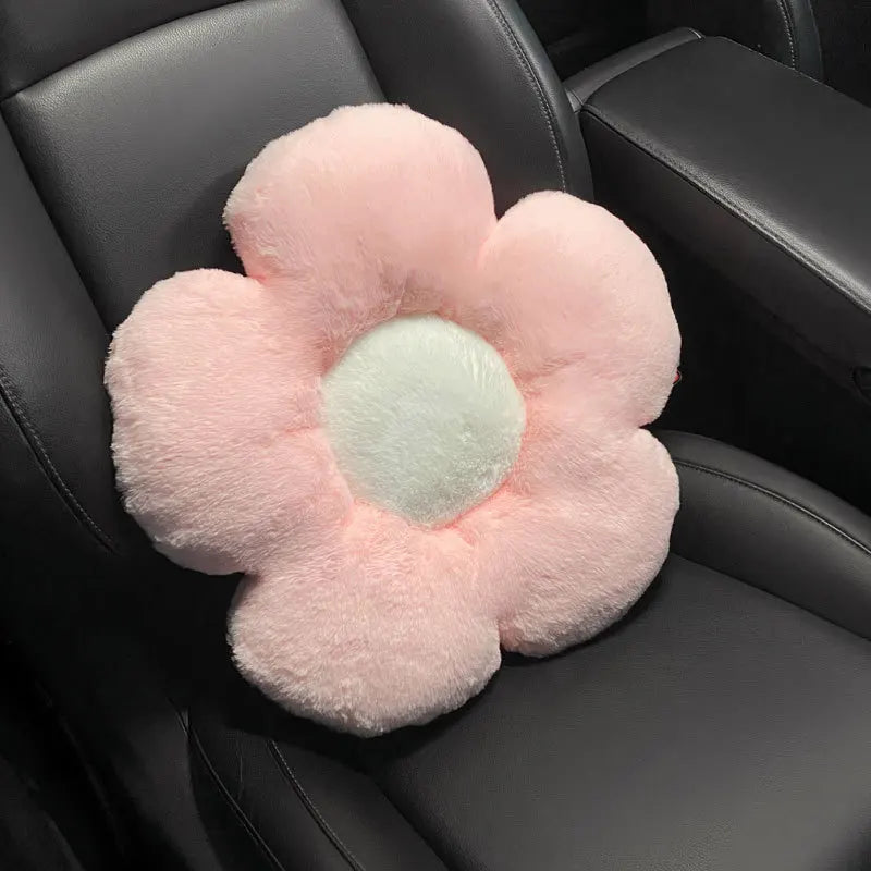 2x Oreillers de Voiture à Fleurs - Tête & Lombaires